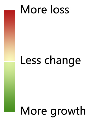 legend for change in probability of b-grandis distribution